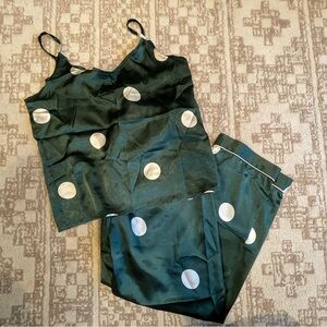 Green + White Polka Dot Pajamas